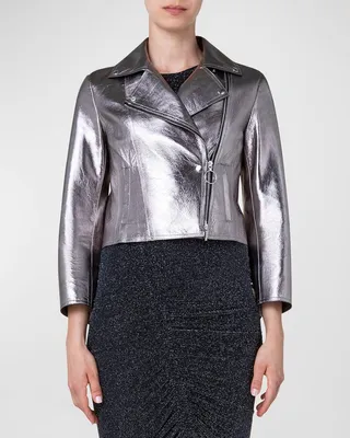 Metallic Biker Jacket