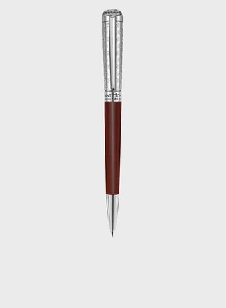 Logo Burgundy & Silver Stainless Steel Pen