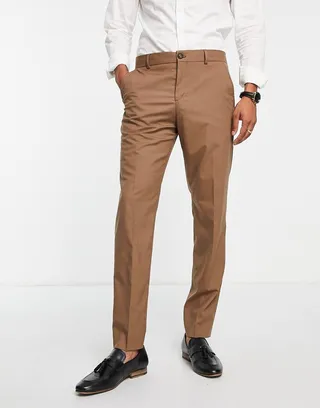 Selected Homme slim fit suit pants in camel