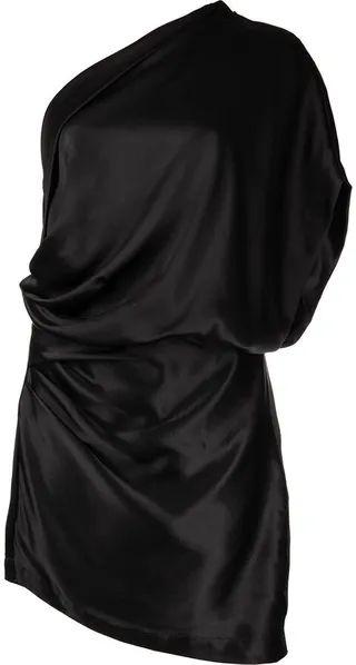 One-Shoulder Silk Mini Dress
