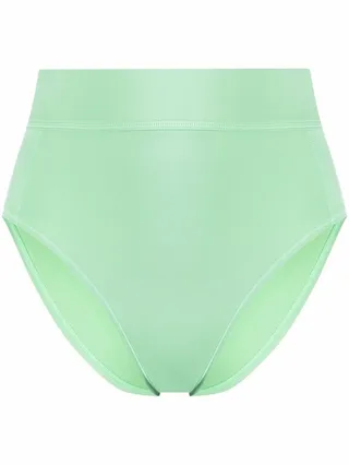Debossed-Logo High-Waist Bikini Bottoms