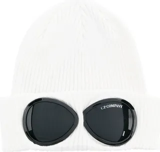 Goggles ribbed-knit beanie hat