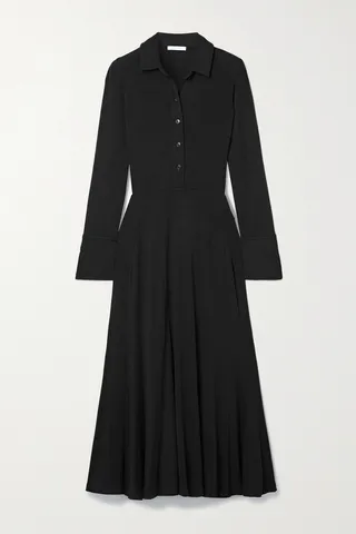 Ninety Percent - Melody Stretch-tencel Lyocell Midi Shirt Dress - Black