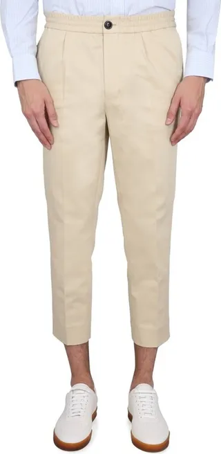 AMI Paris Cropped Tapered Elasticated Waistband Trousers