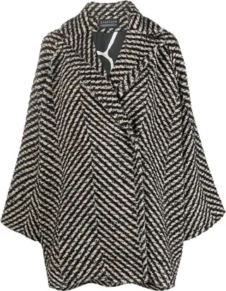 GIANLUCA CAPANNOLO- Double-breasted Bouclé Wool Blend Coat