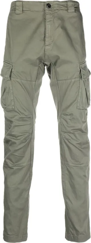 Lens-detail straight-leg trousers