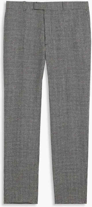 Houndstooth wool-blend pants