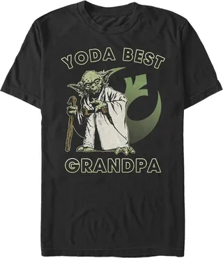 Men's Star Wars Yoda Best Grandpa T-Shirt - Black - Small