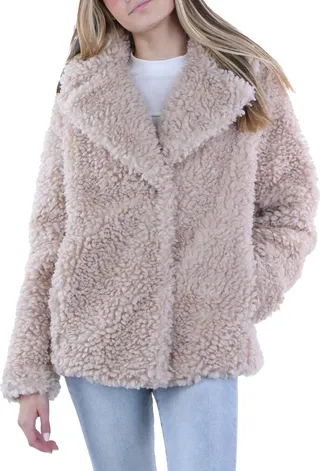 Womens Winter Cold Weather Faux Fur Coat
