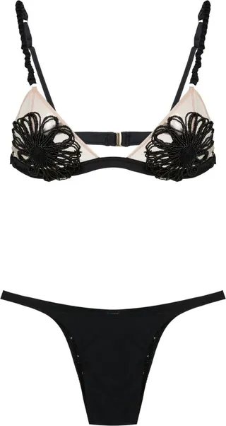 Floral-Appliqué Bikini