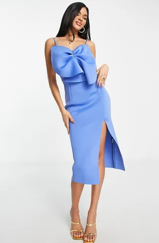 Bow Front Sheath Dress
