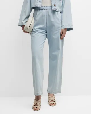 Shiloh High-Rise Straight-Leg Denim Pants