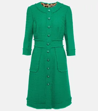 Raschel tweed midi dress