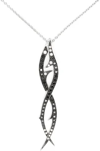 18kt white gold Thorn diamond pendant necklace
