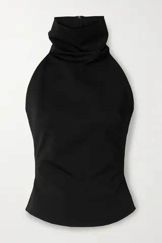 16ARLINGTON - Cassandra Open-back Stretch-jersey Turtleneck Tank - Black