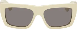 Bottega Veneta Off-White Square Sunglasses