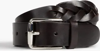 Braided leather belt