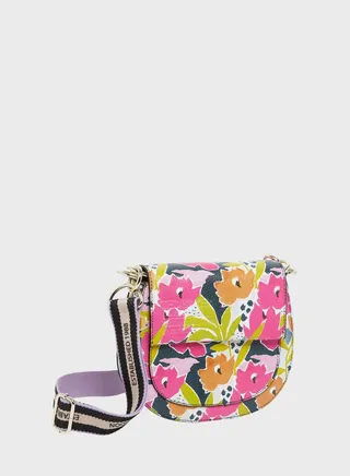 Mairas Printed Webbing Satchel Crossbody Bag