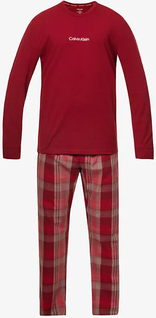 Mens 73v Logo-print Recycled-polyester and Cotton-blend Pyjama set