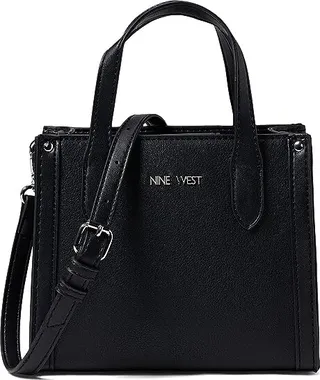 Nine West Candance Mini Tote Crossbody (Black 1) Handbags