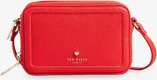 Red Stinah Heart-studded Small Faux-leather Camera bag