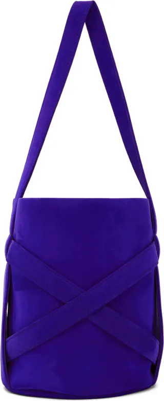 The Row Blue Mini Leo Bucket Bag