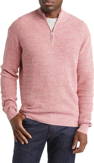 Crown Kitts Quarter-Zip Cotton Blend Sweater