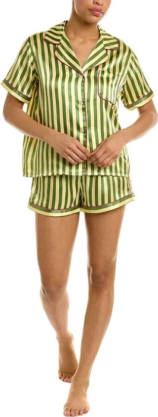 Morgan Lane 2Pc Katelyn Fiona Silk-Blend Pajama Set