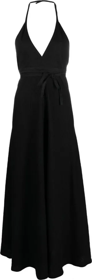 Open-Back Linen Maxi Dress