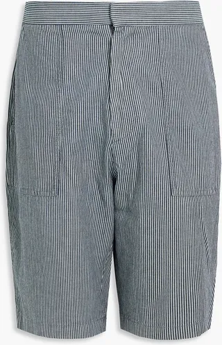 Paolo pinstriped denim shorts