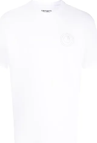 logo-embroidered organic-cotton T-shirt