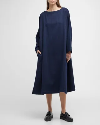 Imperial Scoop-Neck Midi Dress