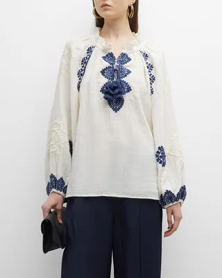 Magnolia Embroidered Top