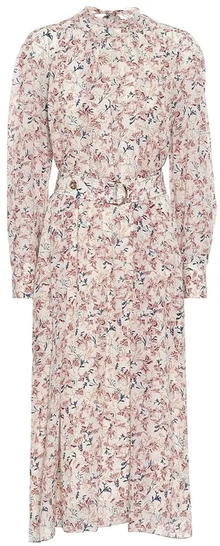Floral silk georgette midi dress