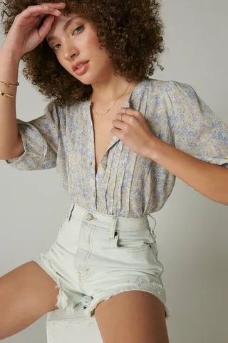 Pintuck Peasant Blouse
