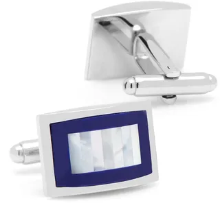 Mother of Pearl and Lapis Blue Key Cufflinks