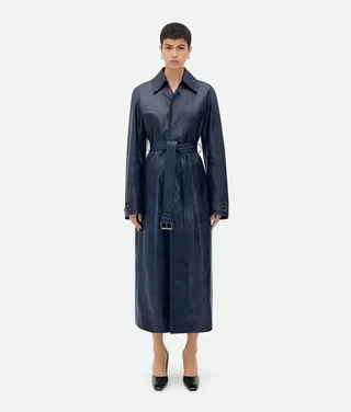 Embossed Leather Coat