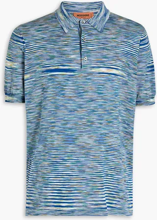 Space-dyed cotton-jersey polo shirt