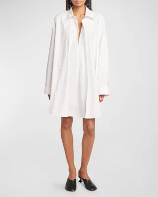 Trapeze Front Mini Shirtdress