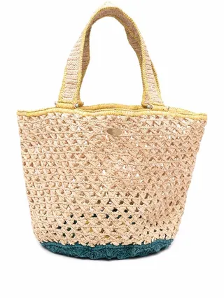 Cabas raffia-woven tote bag