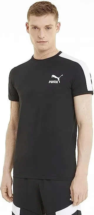 PUMA Men's Iconic T7 Tee (Puma Black) Men's T Shirt