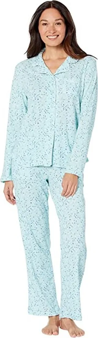 Karen Neuburger Meadow Dreams Long Sleeve Girlfriend Long Pajama (Sereve Vines) Women's Pajama Sets