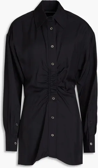 Ruched twill shirt