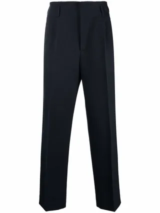Pressed-Crease Straight-Leg Trousers
