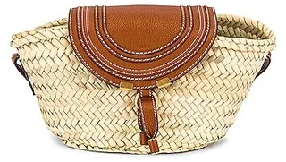 Chloe Marcie Raffia Bag in Tan