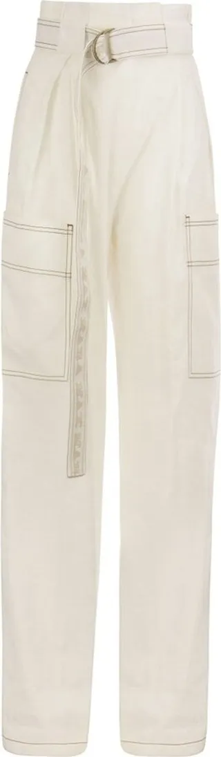 Max Mara Stitch Detailed Straight Leg Trousers