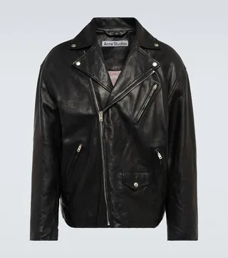 Leather biker jacket