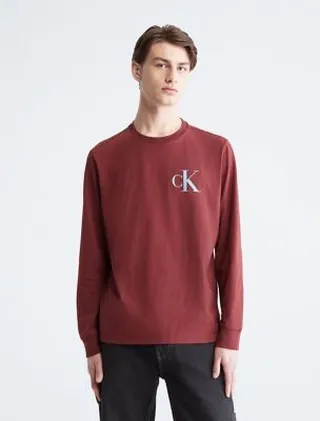 Bold Monogram Logo Crewneck Long Sleeve Tee
