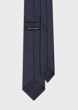 Pure silk tie with all-over jacquard eagle