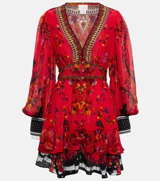 Floral silk minidress